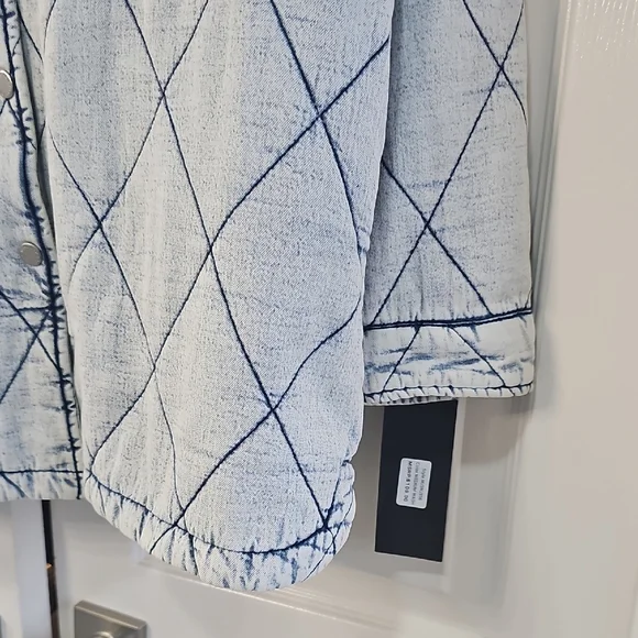 Marc New York Diamond Quilted Shacket Acid Wash Coastal Grandma NWT - Picture 10 of 13